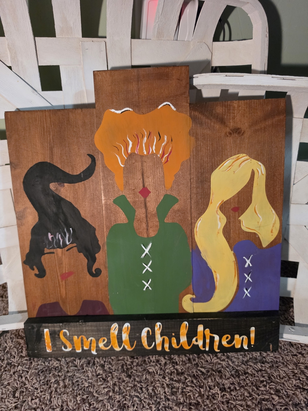 Hand-Painted 'I Smell Children' Sanderson Sister Sigm